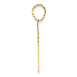 14k Yellow Gold Brushed Border Script Number 91 Pendant
