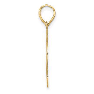 14k Yellow Gold Brushed Border Script Number 92 Pendant