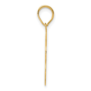 14k Yellow Gold Brushed Border Script Number 93 Pendant