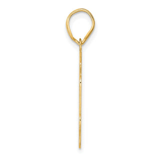 14k Yellow Gold Brushed Border Script Number 94 Pendant