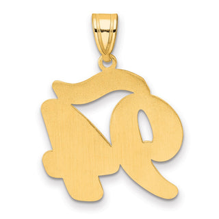 14k Yellow Gold Brushed Border Script Number 94 Pendant