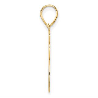 14k Yellow Gold Brushed Border Script Number 95 Pendant