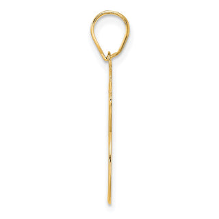 14k Yellow Gold Brushed Border Script Number 96 Pendant