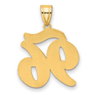 14k Yellow Gold Brushed Border Script Number 96 Pendant