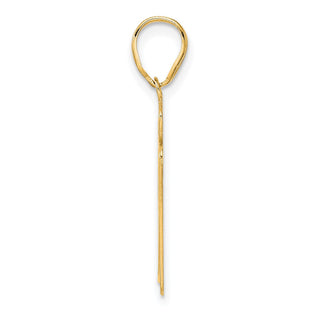 14k Yellow Gold Brushed Border Script Number 97 Pendant