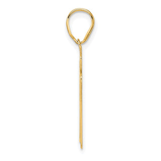 14k Yellow Gold Brushed Border Script Number 97 Pendant