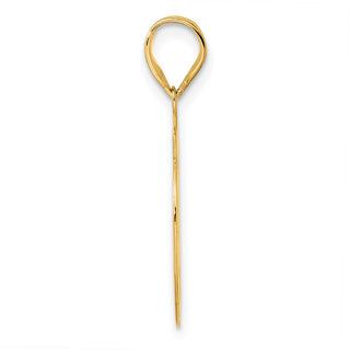14k Yellow Gold Brushed Border Script Number 99 Pendant