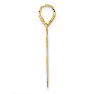 14k Yellow Gold Brushed Border Script Number 99 Pendant