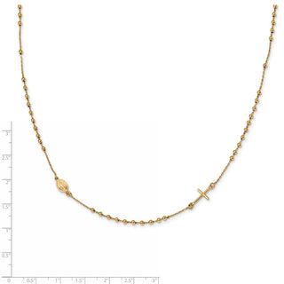 16" 14k Yellow Gold Polished 16in Cross Rosary Necklace SF2504-16