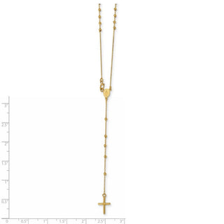 16" 14k Yellow Gold Polished Rosary Necklace