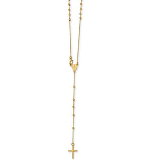 16" 14k Yellow Gold Polished Rosary Necklace
