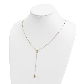 19.5" 14k Yellow Gold Polished 2mm Beaded Rosary Necklace