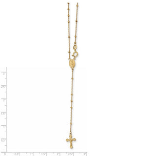 19.5" 14k Yellow Gold Polished 2mm Beaded Rosary Necklace