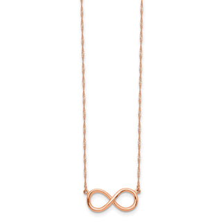 14K Rose Gold Polished Infinity Necklace