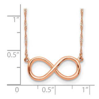 14K Rose Gold Polished Infinity Necklace