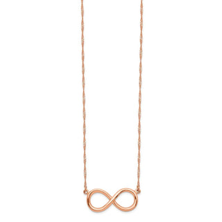 14K Rose Gold Polished Infinity Necklace