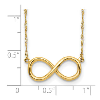 14k Yellow Gold Polished Infinity Necklace