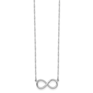 14K White Gold Polished Infinity Necklace
