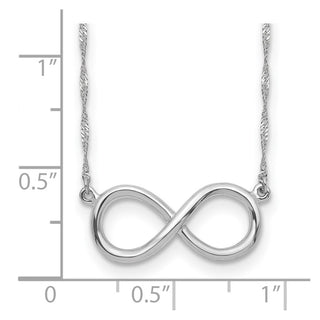 14K White Gold Polished Infinity Necklace