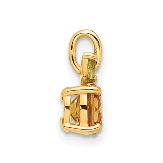 14K Yellow Gold Citrine and Peridot Orange Chain Slide Pendant