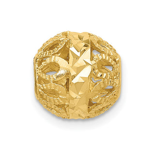 14k Yellow Gold Diamond-cut Ball Chain Slide Pendant