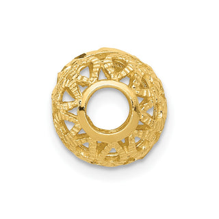 14k Yellow Gold Diamond-cut Ball Chain Slide Pendant