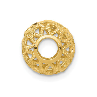14k Yellow Gold Diamond-cut Ball Chain Slide Pendant