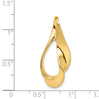14k Yellow Gold Fits up to 3mm Regular, 6mm Fancy Reversible Omega Slide Pendant