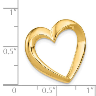 14k Yellow Gold Heart Slide Pendant SL224
