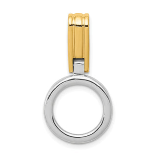 14k Two-tone Gold Fits up to 3mm, 6mm Reversible Omega Slide Pendant