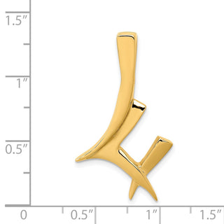 14k Yellow Gold Fancy Polished Slide Pendant