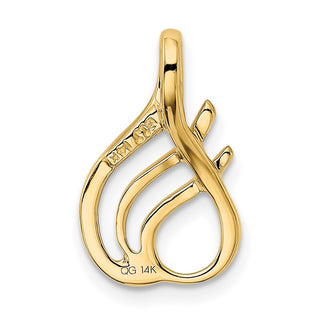 14k Yellow Gold Fits up to 2mm Regular, 4mm Fancy Reversible Omega Slide Pendant
