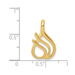 14k Yellow Gold Fits up to 2mm Regular, 4mm Fancy Reversible Omega Slide Pendant