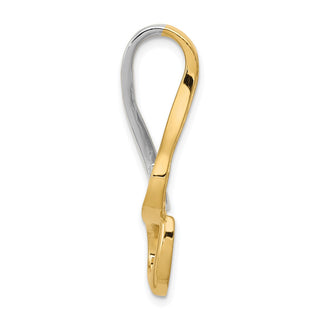 14k Two-tone Gold Reversible Fancy Omega Slide Pendant