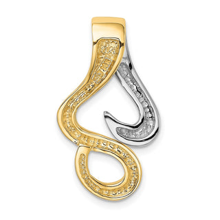 14k Two-tone Gold Reversible Fancy Omega Slide Pendant