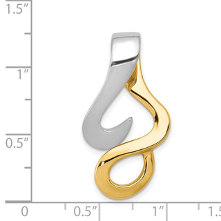 14k Two-tone Gold Reversible Fancy Omega Slide Pendant