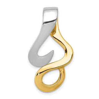 14k Two-tone Gold Reversible Fancy Omega Slide Pendant
