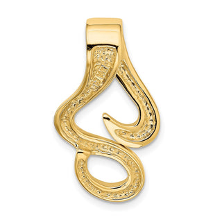 14k Yellow Gold Fits up to 10mm Reg and Fancy Reversible Omega Slide Pendant