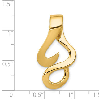 14k Yellow Gold Fits up to 10mm Reg and Fancy Reversible Omega Slide Pendant
