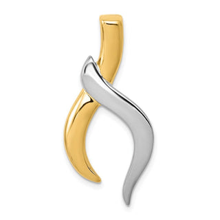 14k Two-tone Gold Fancy Omega Slide Pendant SL303