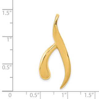 14k Yellow Gold Fits up to 4mm Regular & 6mm Fancy/Reversible Fancy Omega Slide Pendant