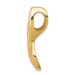 14k Two-tone Gold Fits up to 6mm Reg/Fancy/Reversible Omega Slide Pendant
