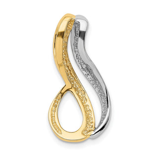 14k Two-tone Gold Fits up to 6mm Reg/Fancy/Reversible Omega Slide Pendant