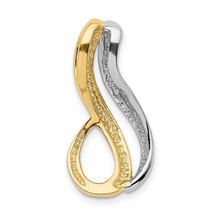14k Two-tone Gold Fits up to 6mm Reg/Fancy/Reversible Omega Slide Pendant