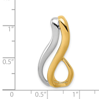 14k Two-tone Gold Fits up to 6mm Reg/Fancy/Reversible Omega Slide Pendant