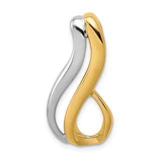 14k Two-tone Gold Fits up to 6mm Reg/Fancy/Reversible Omega Slide Pendant