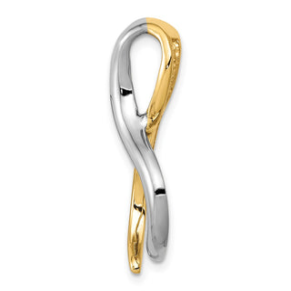 14k Two-tone Gold Fits up to 4mm Regular/6mm Fancy/Reversible Fancy Omega Slide Pendant