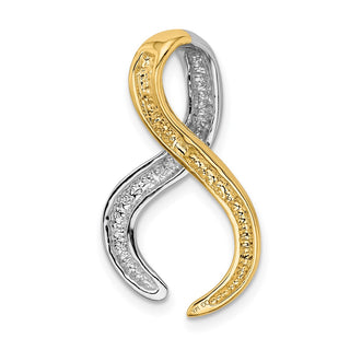 14k Two-tone Gold Fits up to 4mm Regular/6mm Fancy/Reversible Fancy Omega Slide Pendant