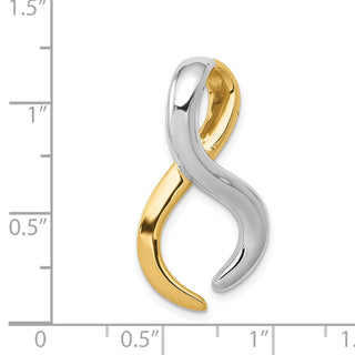 14k Two-tone Gold Fits up to 4mm Regular/6mm Fancy/Reversible Fancy Omega Slide Pendant