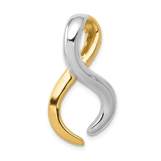 14k Two-tone Gold Fits up to 4mm Regular/6mm Fancy/Reversible Fancy Omega Slide Pendant